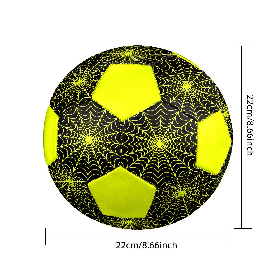 Spider Webs and Beehives Indoor Size 5 Soccer Ball Colorful Machine Stitched PVC Competition Ready Durable High-Bounce