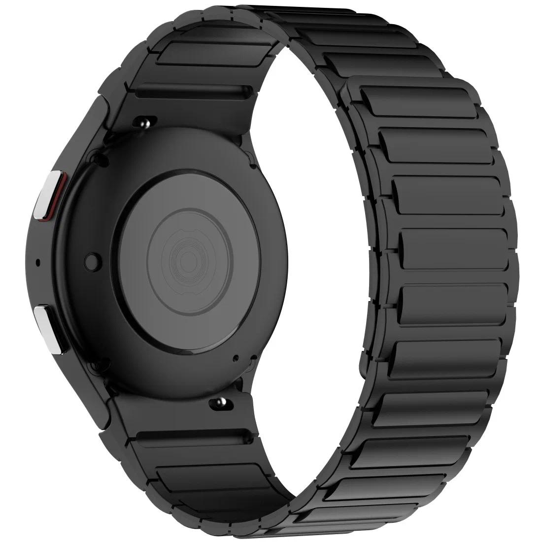 

Магнитный силиконовый ремешок для Samsung Galaxy Watch 7 6 5 4 FE 40/44 мм 5 pro, ремешок без зазоров для Galaxy Watch 6 4 Classic 43/47/42/46 мм Galaxy Watch 7 6 5 4 чёрный