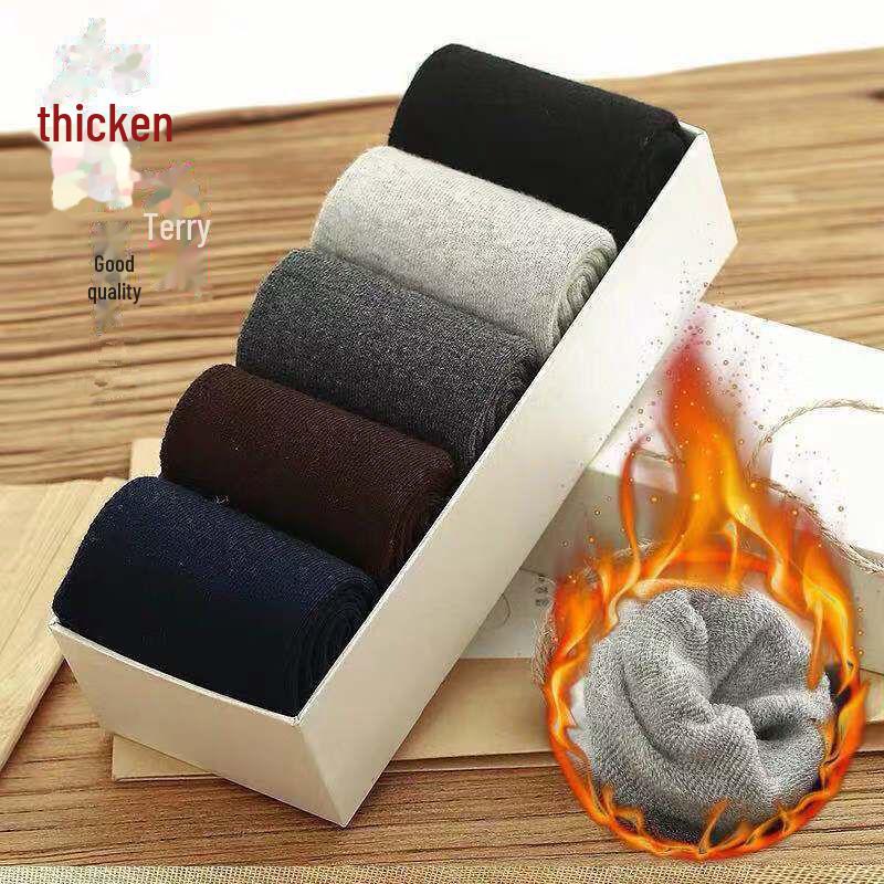 

Чоловічі товсті махрові шкарпетки середньої довжини - теплі оксамитові зимові підлогові шкарпетки One size nude socks