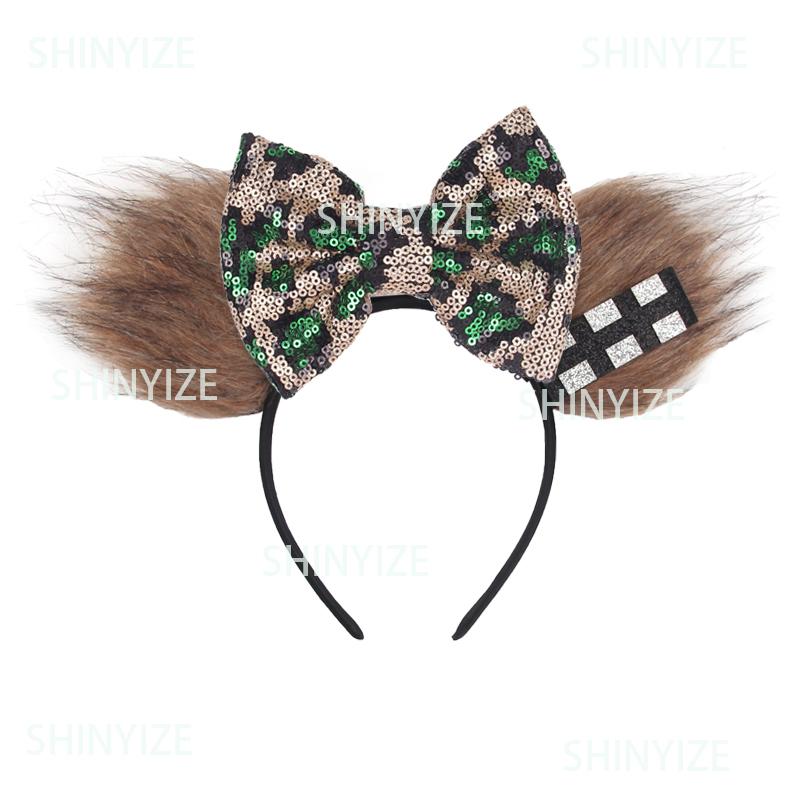 Fashion New Brown Beauty And Beast Mouse Ears Headband 5" Headwear Boys Girls Festival Party Hair Accessories Women Gift