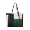 Korean Style Color Blocking Large Capacity Tote Bag  Trendy Fashion Shoulder Handbag Casual Shopping Bag for Women CLE
