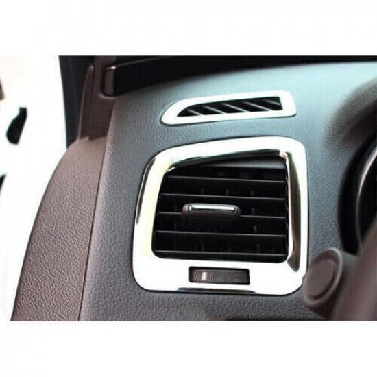 For Buick Regal 2009-2017 Silver Steel Console AC L&R Air Outlet Vent Trim 2PCS