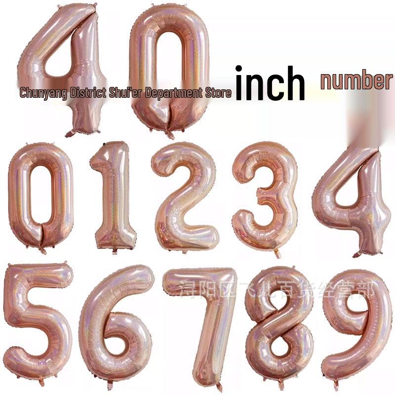 40" Rose Gold Laser Cut Number Balloon - Birthday, Proposal, Wedding, or Bridal Decor