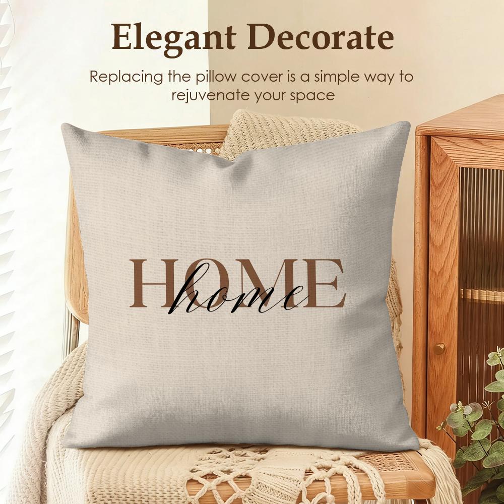 Simplicity Fashion Text Love Cushion Cover Natural Linen Organic Fabric Double-Sided Printing Sofa Home Decor Gift Pillow Case