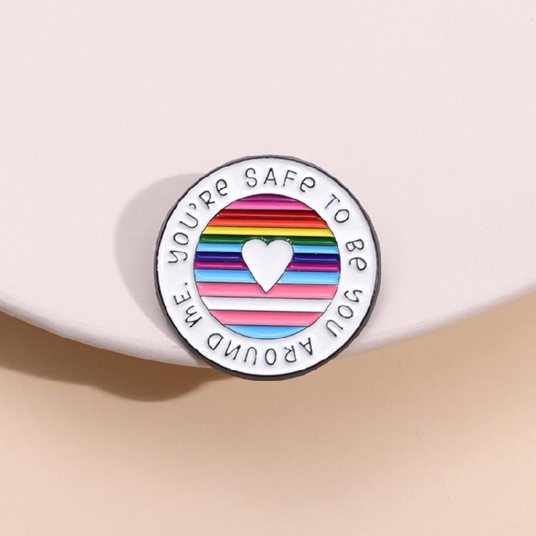 Eye Catching Round Rainbow Brooch Stylish Hat Pin Metal Badge Accessory for Daily Wear Fashionable Clothing Accessories