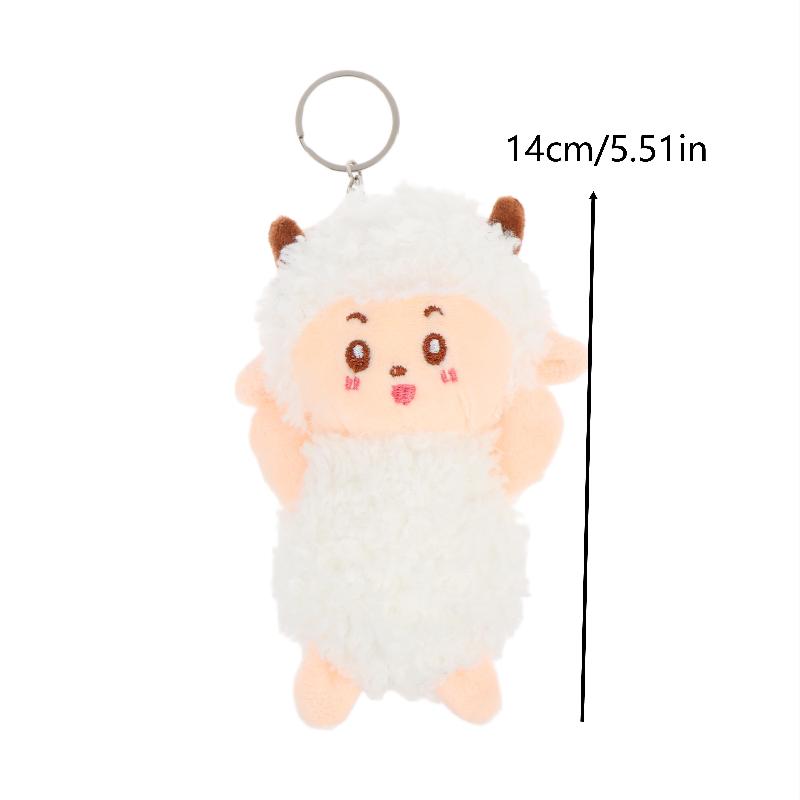 Cute Lamb Stuffed Keyring Soft Plush Sheep Doll Portable Backpack Pendant 2027 New Year Birthday Present