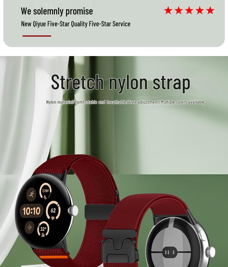 Compatible Elastic Nylon Strap with Parachute Buckle for 41MM/42MM Watches