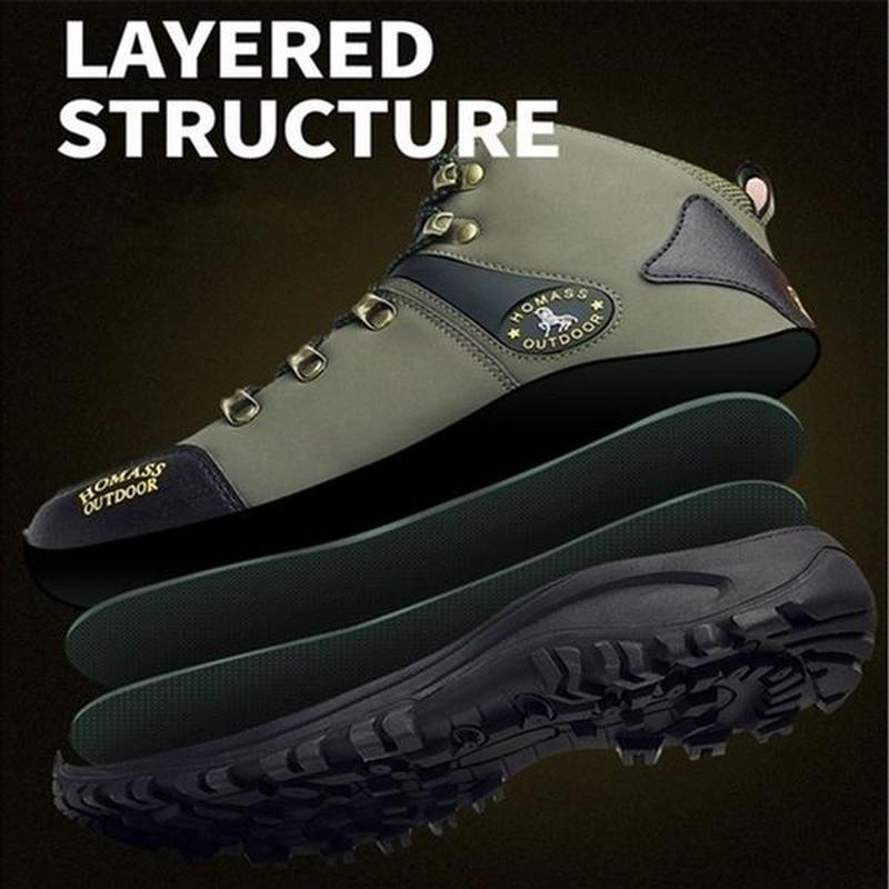 38-46 Men's Winter New Large Size Plus Velvet High Side Hiking Shoes Men's Hiking Shoes Cotton Shoes