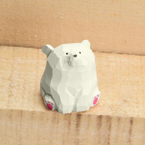 Dřevěná figurka medvěda Miniaturní socha medvěda Rustikální ozdoba na stůl zvířátka do ložnice Dekor do dětského pokoje