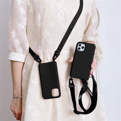 Silicone Lanyard Phone Case For iPhone 12 13 Mini 14 15 16 Pro Max X XR XS Cover With Neck Strap Crossbody Necklace Cord