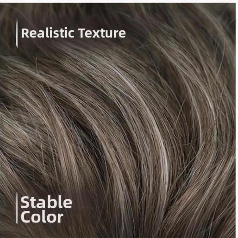 Men's Brown-Grey Mixed Short Curly Wig