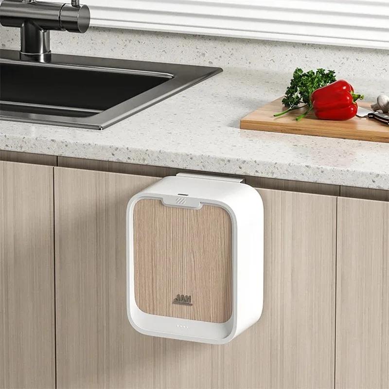 High Capacity Recycle Fashion 7L Wall-Mounted Smart Sensor Trash Can No Drilling Household Kitchen Bathroom Waste Bin for Home