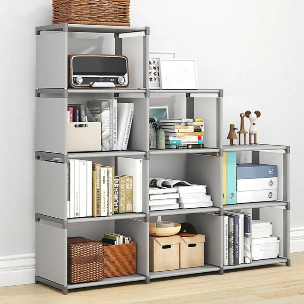 DIY Bookshelf Multi-layer Book Organizer Debris Rack Shelf Home Decor Storage Locker Portable Multi-layer Easy Assembly Bookcase