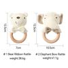 1Pc Baby Rattle Toys Crochet Animal Cute Bear Toys Kawaii Wooden Teether Baby Cartoon Mobile Crib Wooden Newborn Rattle Toys