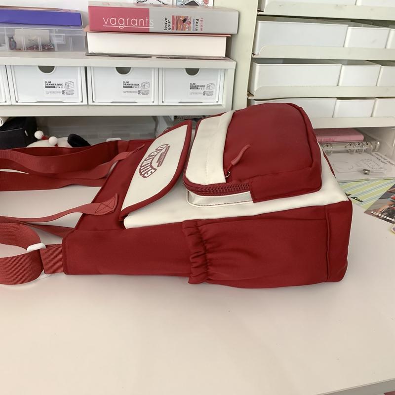 Student Shoulder Bag Contrast Color Crossbody Bag Women's Commuter Class Handbag