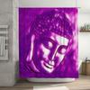 Luxury 3D Printed Shower Curtain featuring a Vivid Purple Buddha Design Waterproof Fabric for Bathroom Decorations Available in