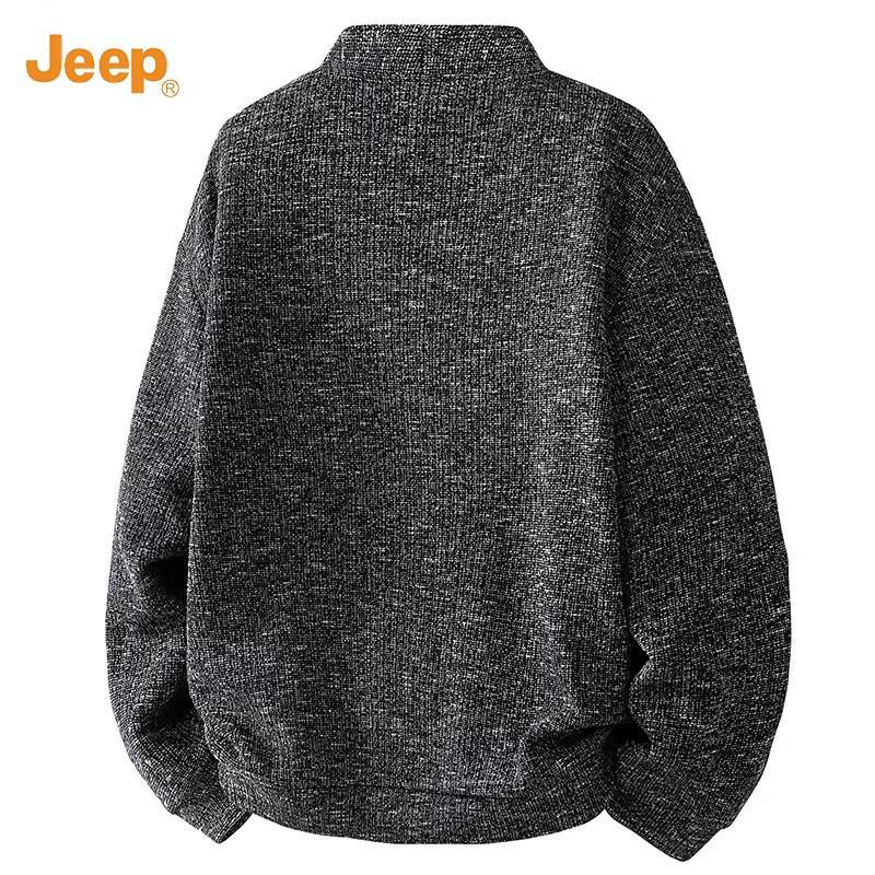 JEEP Men's Casual Baseball Collar Knit Jacket