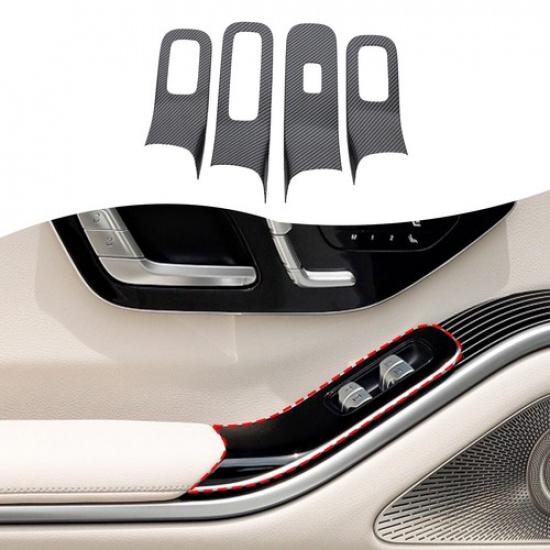 ABS Carbon Fiber Window Lift Switch Button Trim For Benz S-Class W223 -24