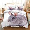 Cartoon Rabbit Duvet Cover Set Funny Animals 3D Print Bedding Set For Kids Teens Bedroom Decor Comforter Cover With Pillowcases