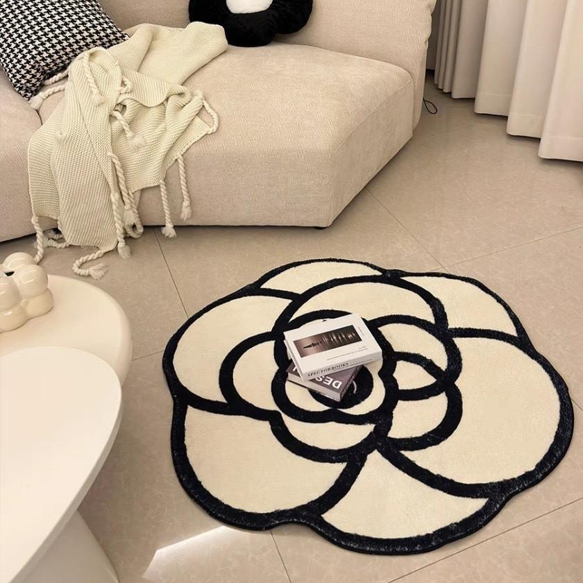 Irregular Circular Living Room Carpet Bedroom Bedside Carpet Dressing Room Study Room Swivel Chair Floor Mat 60*60cm