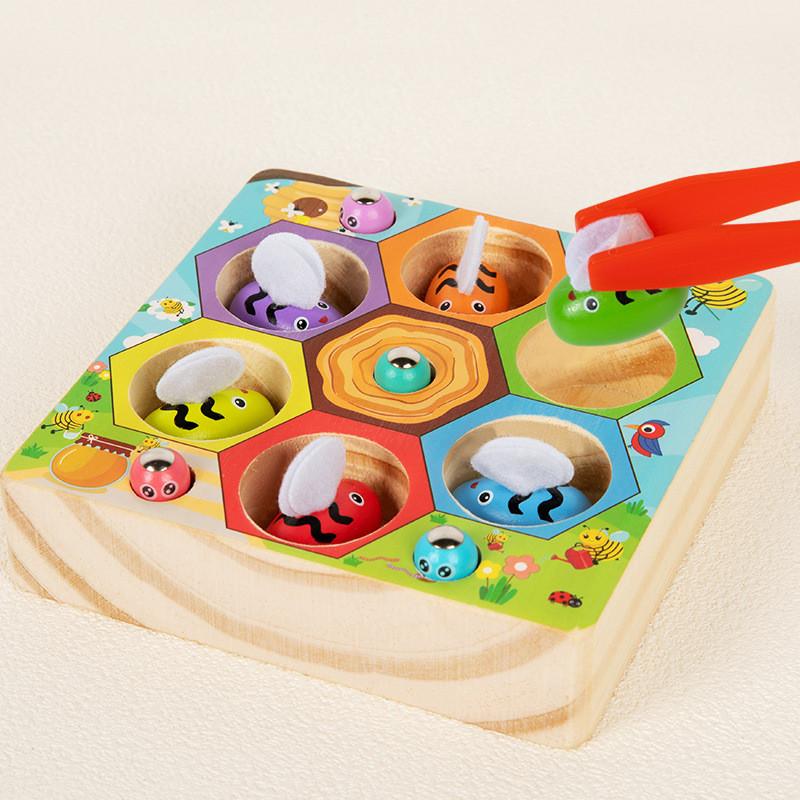 Wooden Magnetic Bug Catcher Game For Kids Educational Learning Toy