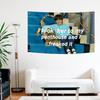 Funny Meme Boy Crocodile Penthouse Quote Wall Tapestry Blue Stairs I Took Her To My Humor Pop Art Bedroom Living Room