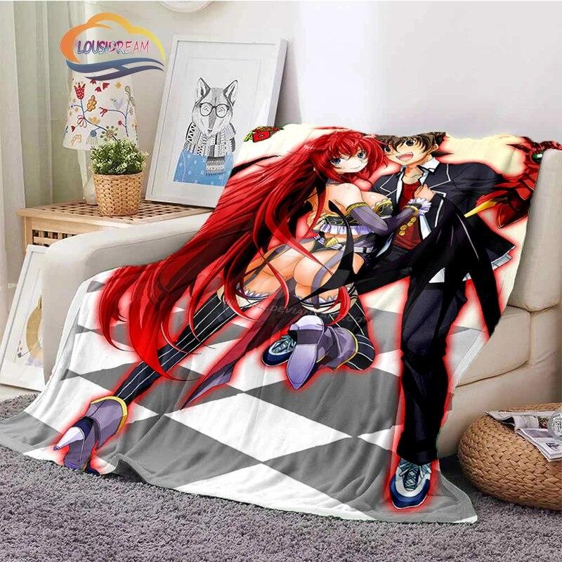 3D tištěná střední škola DxD plyšová deka Módní Flanel Fleece Sexy animace Dárek pro holčičku Sofa Nap Travel