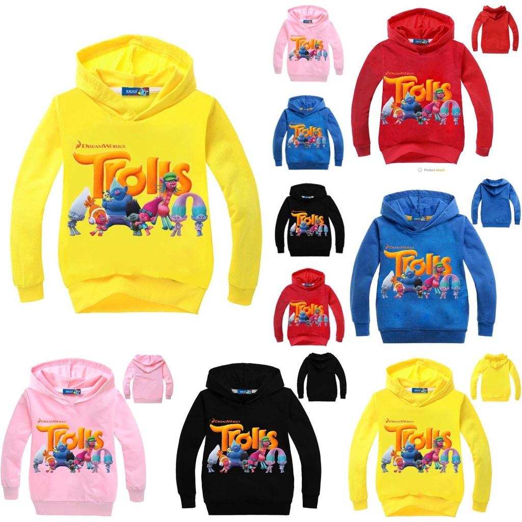 Moletom com Capuz Articulado Poppy do Filme Trolls da Dreamworks Para Crianças Roupas de Algodão Macias e Estilosas