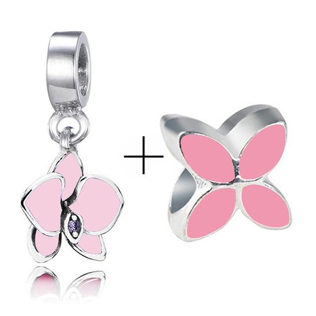 2 teile/los Silber Farbe Romantische Stil Charme Perlen Anhänger Fit Original Diy Charme Armband Halsketten Für Frauen Frau Schmuck Machen