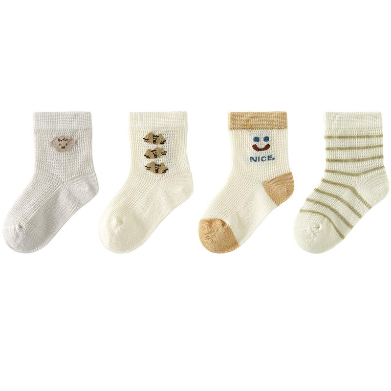 TONGTAI Baby Summer Mesh Mid-Calf Socks 6-12 Months жёлтый