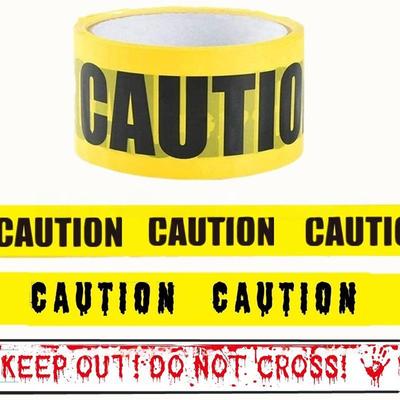 Cross-Border Halloween DIY Yellow CAUTION Warning Tape Decoration