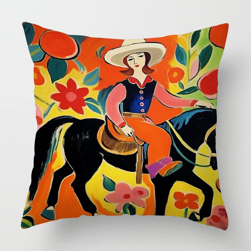 Geometric Animal Pattern Pillow Cover 18x 18 Inch Printed Cushion Cover Machine Washable Home Sofa Decoration 45x45cm