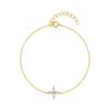 Simple S925 Sterling Silver Daily Wear Four-Leaf Petal Bracelet Women'S Versatile Jewelry Bracelet