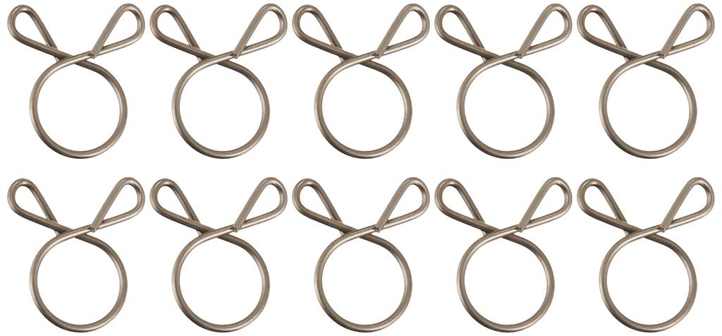 Kijima 104-224 Motorcycle Parts Hose Clip, A Type, 0.4 inches (10 mm), Pack of 10