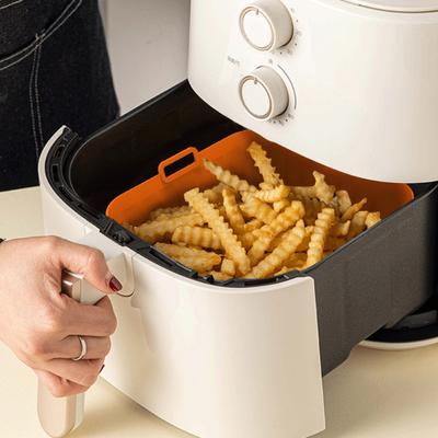 Silicone Air Fryers Basket Square Air Fryers Silicone Liners Easy Cleaning Air Fryers Pan With Portable Handle Reusable Cooking