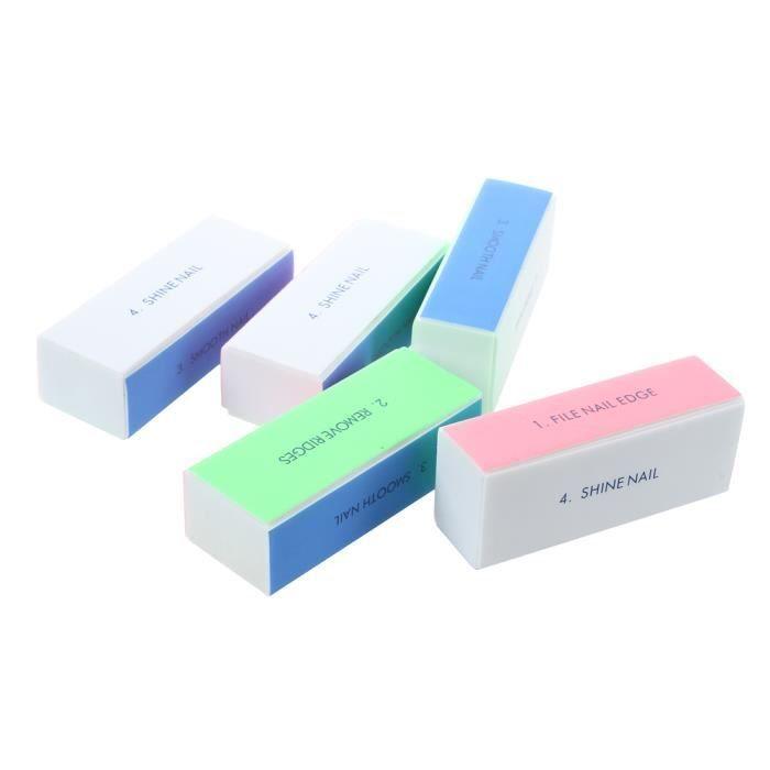 Bloc polissoir 4 côtés pour nail art - SODIAL - 5X BLOC BLOCK A LIME POLISSOIR