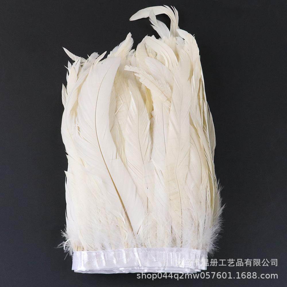 25-30Cm Dyeing Purple Tail Cloth Edge Clothing Accessories Pendant Handicraft Material Chicken Feather Cloth Belt Diy