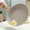 Non Stick Cast Iron Frying Pan Medical Stone Multi Functional Wokes Pans Glass Cover with Wooden Handle Kitchens Accessories