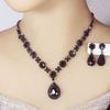 Bridal Jewelry Women's Suit Cross-Border Fashion Crystal Water Drop Necklace Two-Piece Earrings Set Wedding Evening Dress Accessories