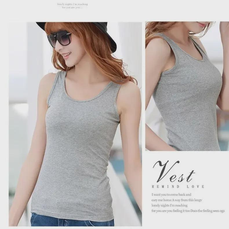 Women's Cotton Sleeveless Camisole - Stylish Summer Top with Beautiful Back Design, Tight Fit