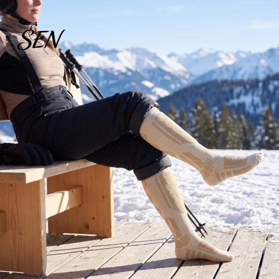 Thermal Snow Socks for Outdoor Activities Cotton Ski Women, Compression Snowboard Socks, Thickened Warm Winter Sports Breathable Anti-Slip Skiing and