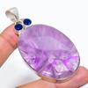 Sage Amethyst, Blue Topaz 925 Sterling Silver Jewelry Pendant 2.80" SU-8718