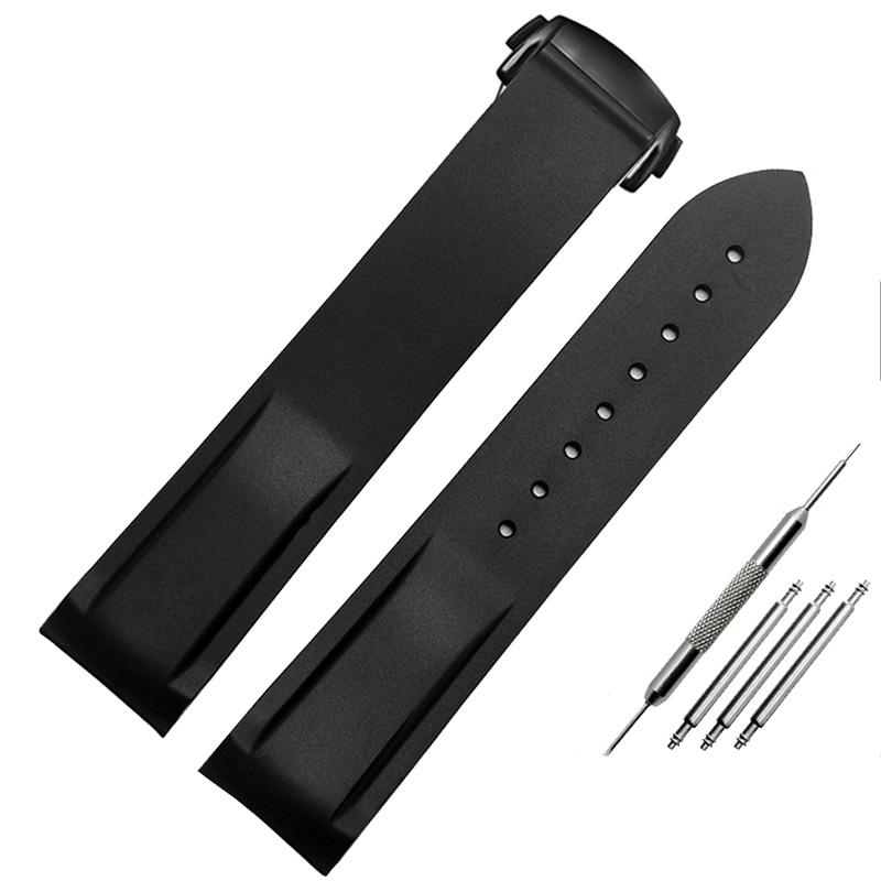 Bracelet de montre en caoutchouc et silicone Classic Arc, 20 mm/22 mm, compatible avec Omega Seamaster GMT Diver 300 Speedmaster Seiko Hamilton