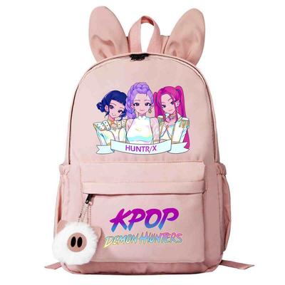 Kinder Mädchen Kpop Zoey Mira Rumi Bedruckter Rucksack Schüler Niedliche Hasenohren Schultasche