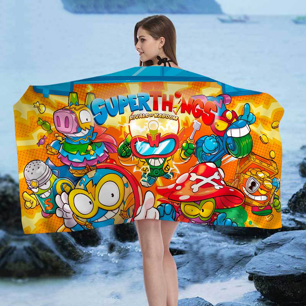 Cute Cartoon Super Zings Microfiber Blanket Quick Drying Beach Towels Oversized Printing Super Absorbent Pool Towel Blanket