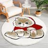 Christmas Cartoon Mat Kids Play Mat Cat Animal Round Carpet Bedroom Mat Living Room Carpet Kitchen Bathroom Anti-Slip Mat