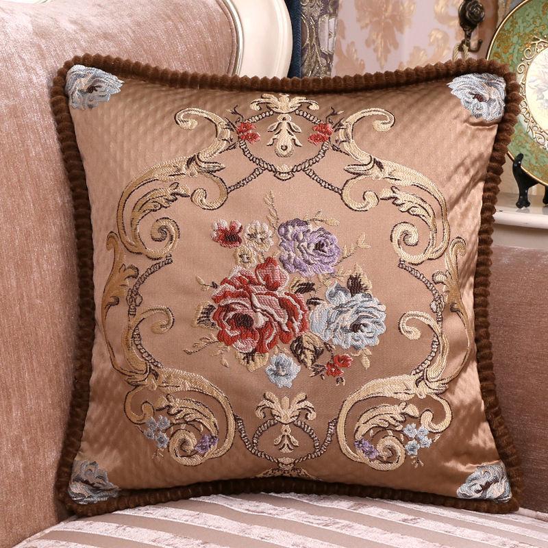 Подушка в европейском стиле с вышивкой подушка для домашнего дивана автомобильная подушка артефакт для релаксации 48cm 48cm 1533₽