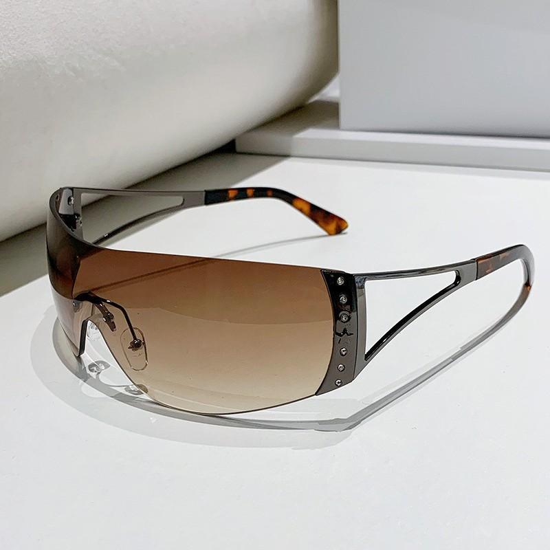 

Новые солнцезащитные очки цельные без оправы градиентные очки очки UV400 оттенки панк солнцезащитные очки модные женские люксовый бренд дизайн