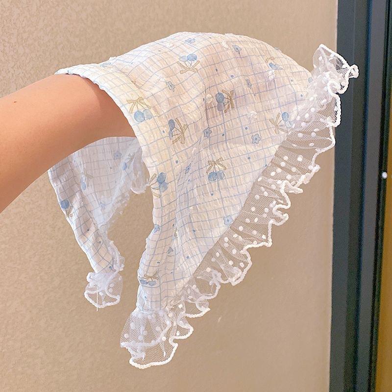 סרטי ראש מתוקים וצבעוניים עם תחרה ודוגמת משבצות לבנות, קליפסים לבובות, בנדנות משולשות, אביזרים לילדות, כיסויי ראש לילדים