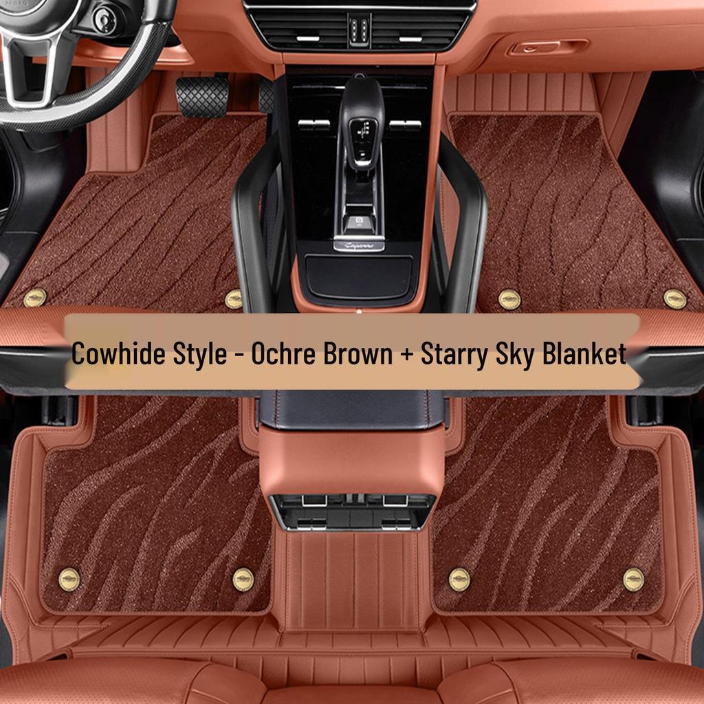 Custom-Fit Double-Layer Cowhide Floor Mats for Jike 001/007/009/X/7X/9X Vehicles